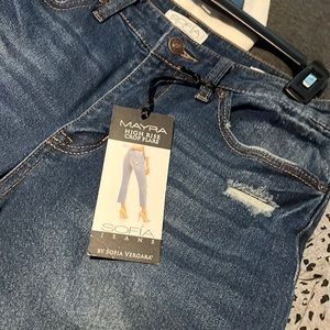 Sofía Vergara, High rise crop flare denim pants, tags still in